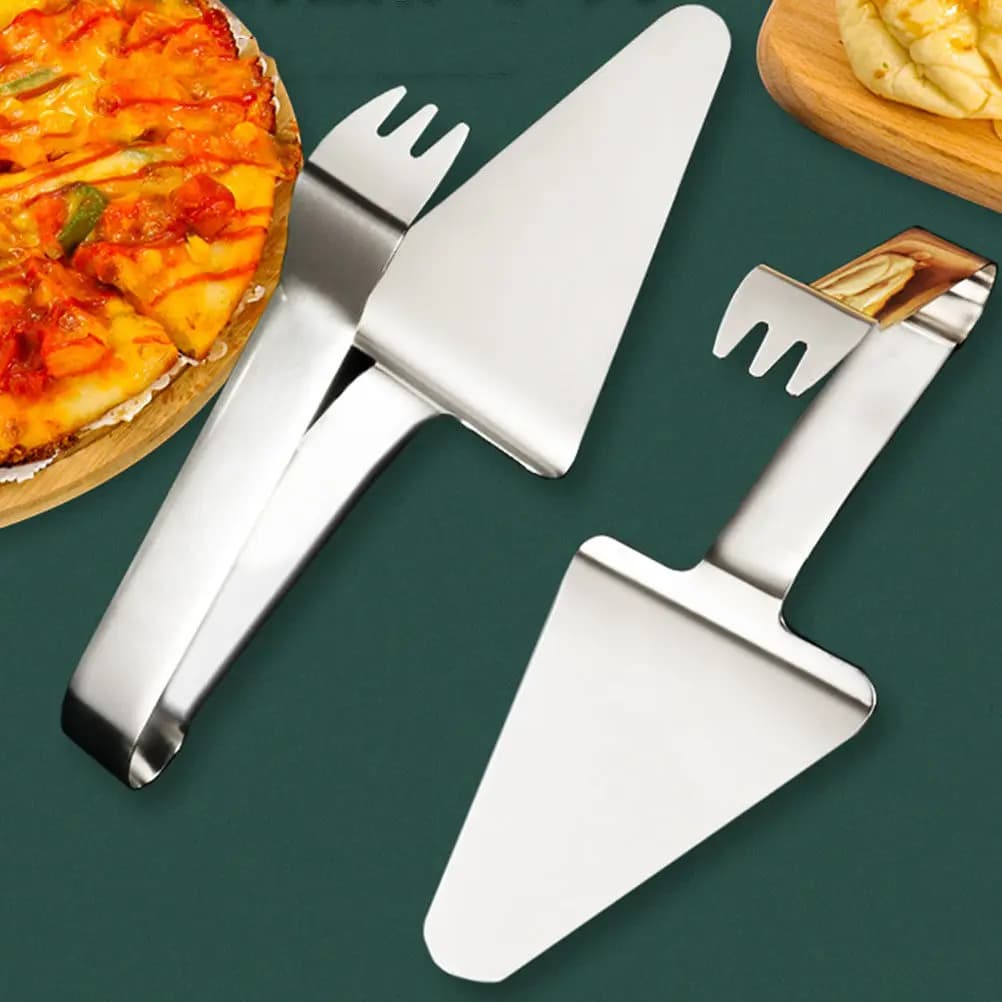 2Pcs Professional Pizza Shovel Stainless Steel Lightweight Heat Insulated Non Slip Handle for Pizza Making Baking Desserts Cafe