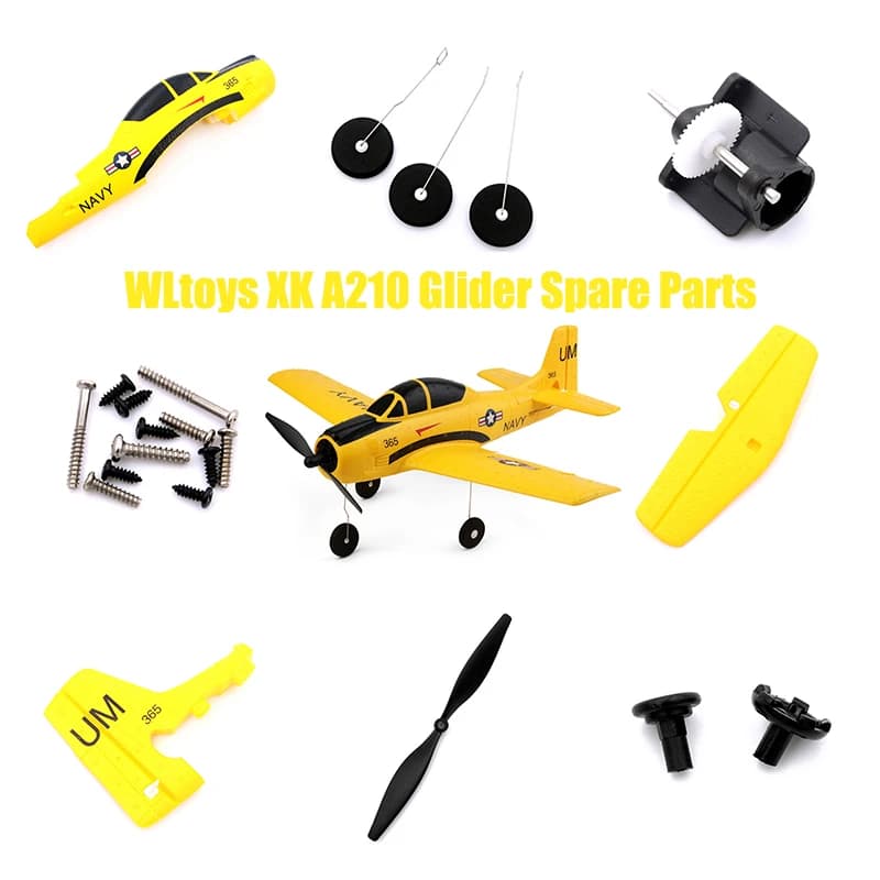 Wltoys XK A210 T28 RC Drone telecomandato Pezzi di ricambio Motore Gear Blade Telecomando Scheda principale Vite Motore sterzo
