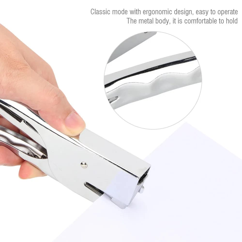Cucitrice Metallica con Forte Potenza di Penetrazione, Design Ergonomico, Compatibile con Punti 24/6 e 26/6, Cucitrice a Pinza Metallica