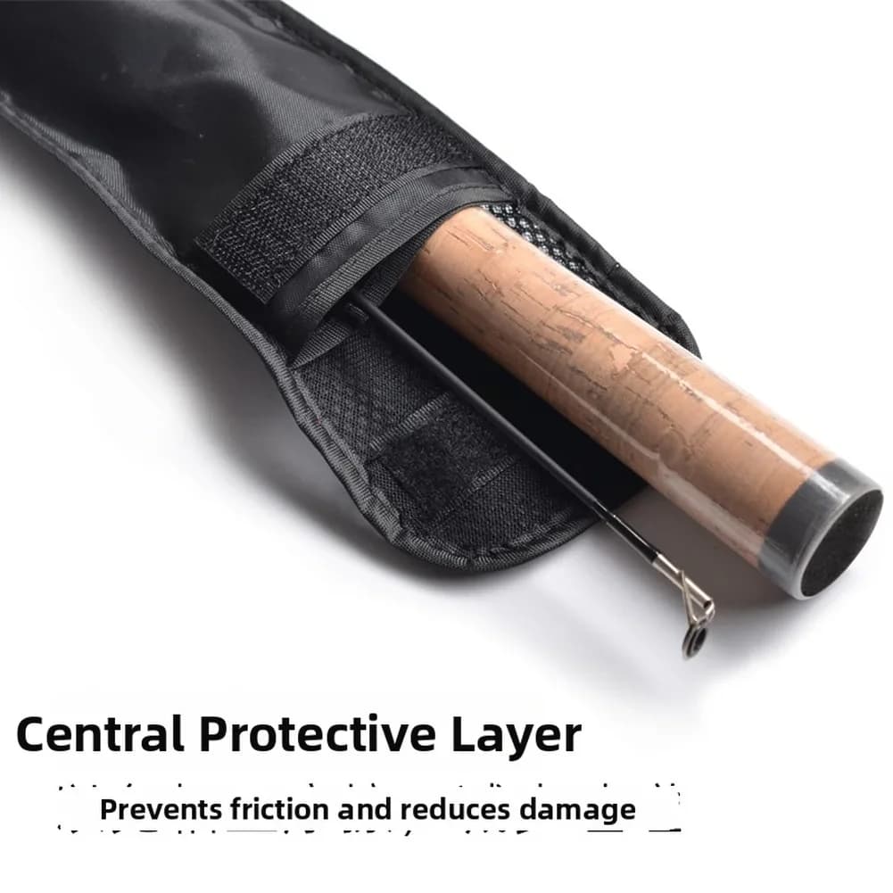 Fishing Rod Bag Black Nylon With Inner Segmentation For Luya Baitcasting Rods 85cm 110cm 120cm 130cm 140cm Lengths