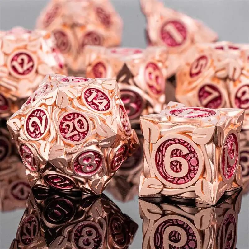 Set di 7 Dadi in Metallo per D&D, Set Completo di Dadi Poliedrici per Dungeons and Dragons, Dadi RPG, Dadi D&D, Regalo