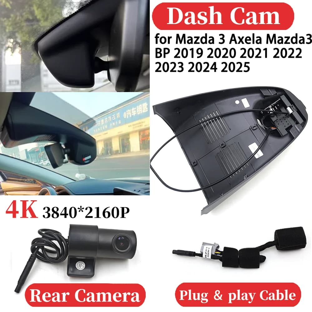 For Mazda 3 Axela Mazda3 BP 2019 2020 2021 2022 2023 2024 2025 Auto 4K Video Recorder DVR Dash Cam Dash Cam Dash Camera Night Vision