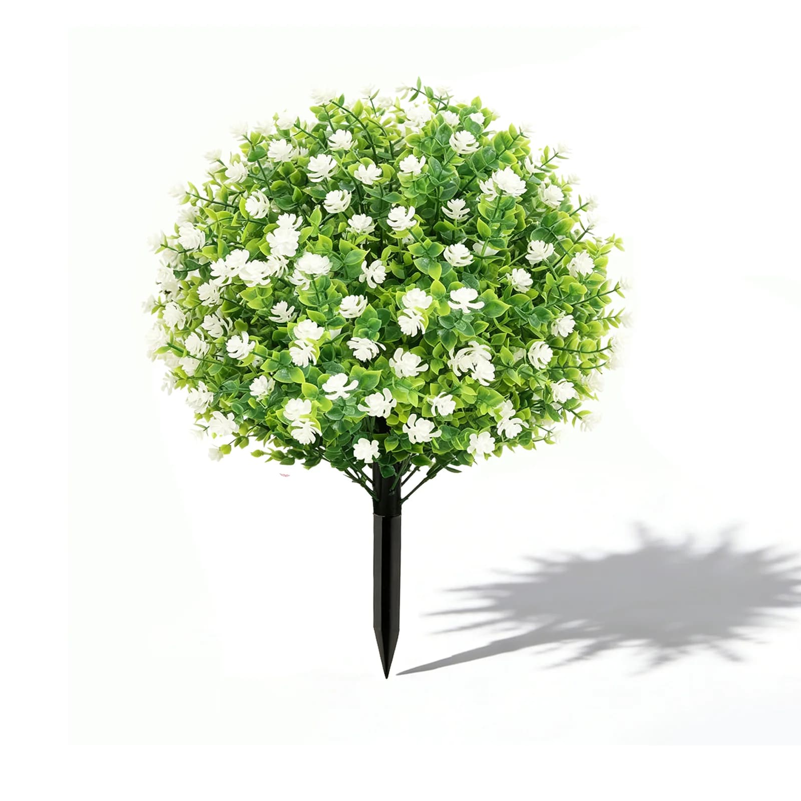 Fade Proof UV Resistant Artificial Topiary Trees 2Pcs, Weatherproof Faux Plants Outdoor w/Stakes, Zero Maintenance Garden Porch Walkway Decor