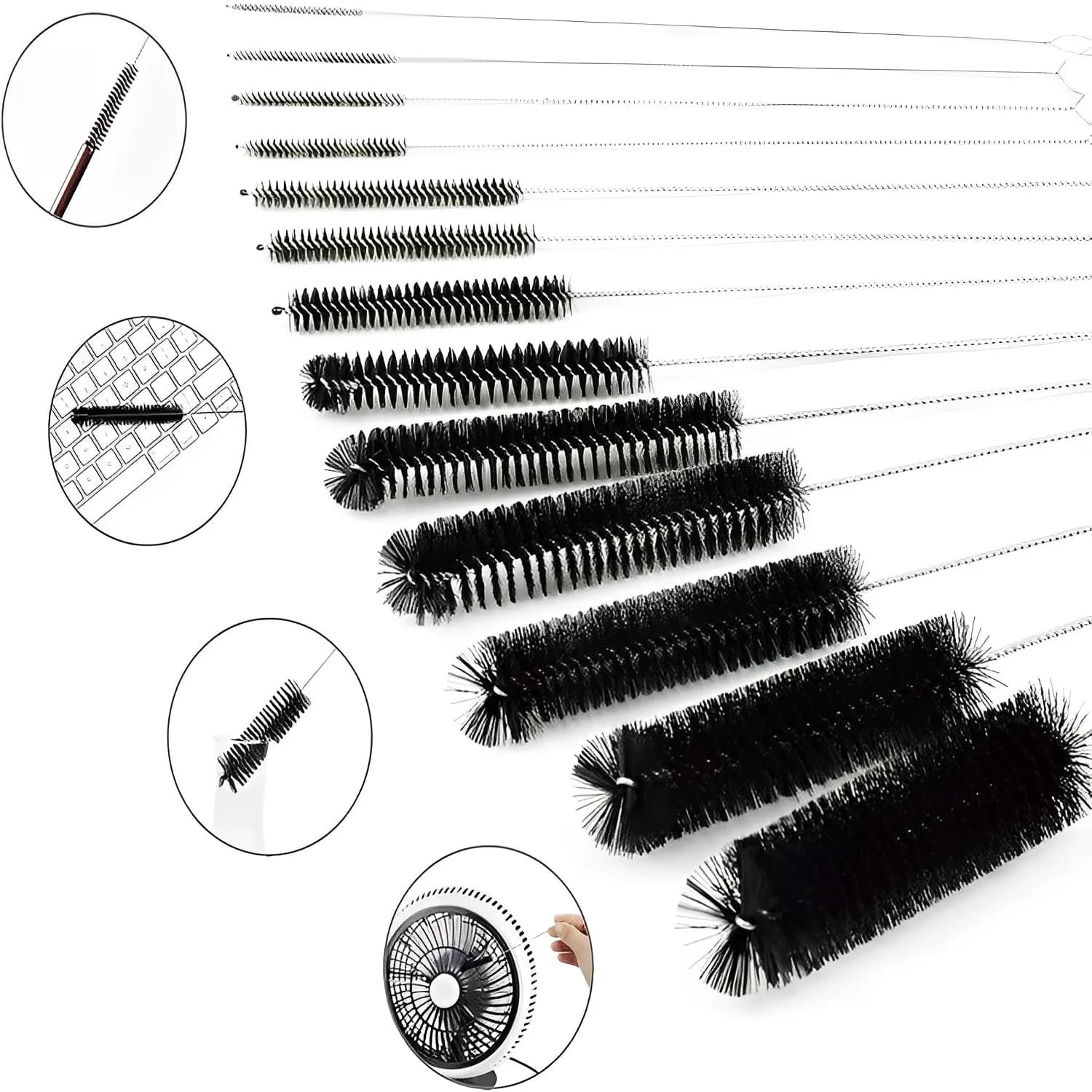 10/13 pieces nylon cleaning brush set tube bottle dish cleaner for washing bristles kit glasses keyboard cleaning tool for domestic car