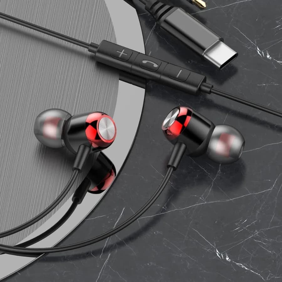 Type C/3.5mm Headphones In Ear Headphones Control volume with low headphones for Samsung Huawei Xiaomi