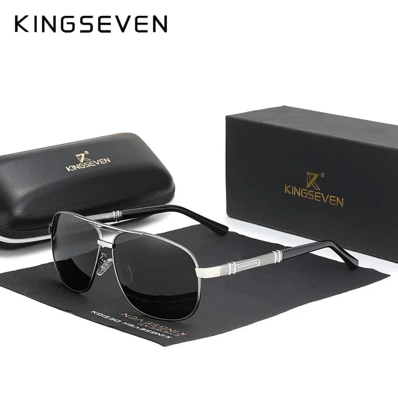 KINGSEVEN Moda Uomo Occhiali da sole Pilota Polarizzato UV400 Guida Occhiali da ciclismo Maschile Classico Quadrato Sport Occhiali antiriflesso