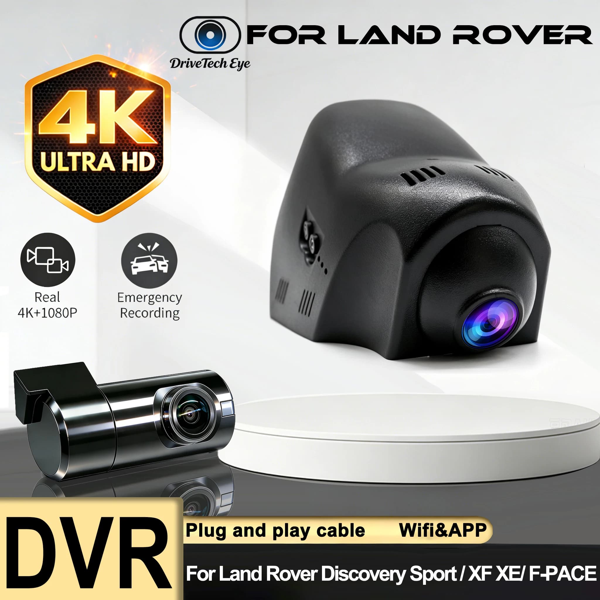 HD 2160P Car Dvr APP＆WIFI DashCam Night Vision For Land Rover Discovery Sport 2015-2019 / XF XE 2016-2020 / F-PACE 2016-2020