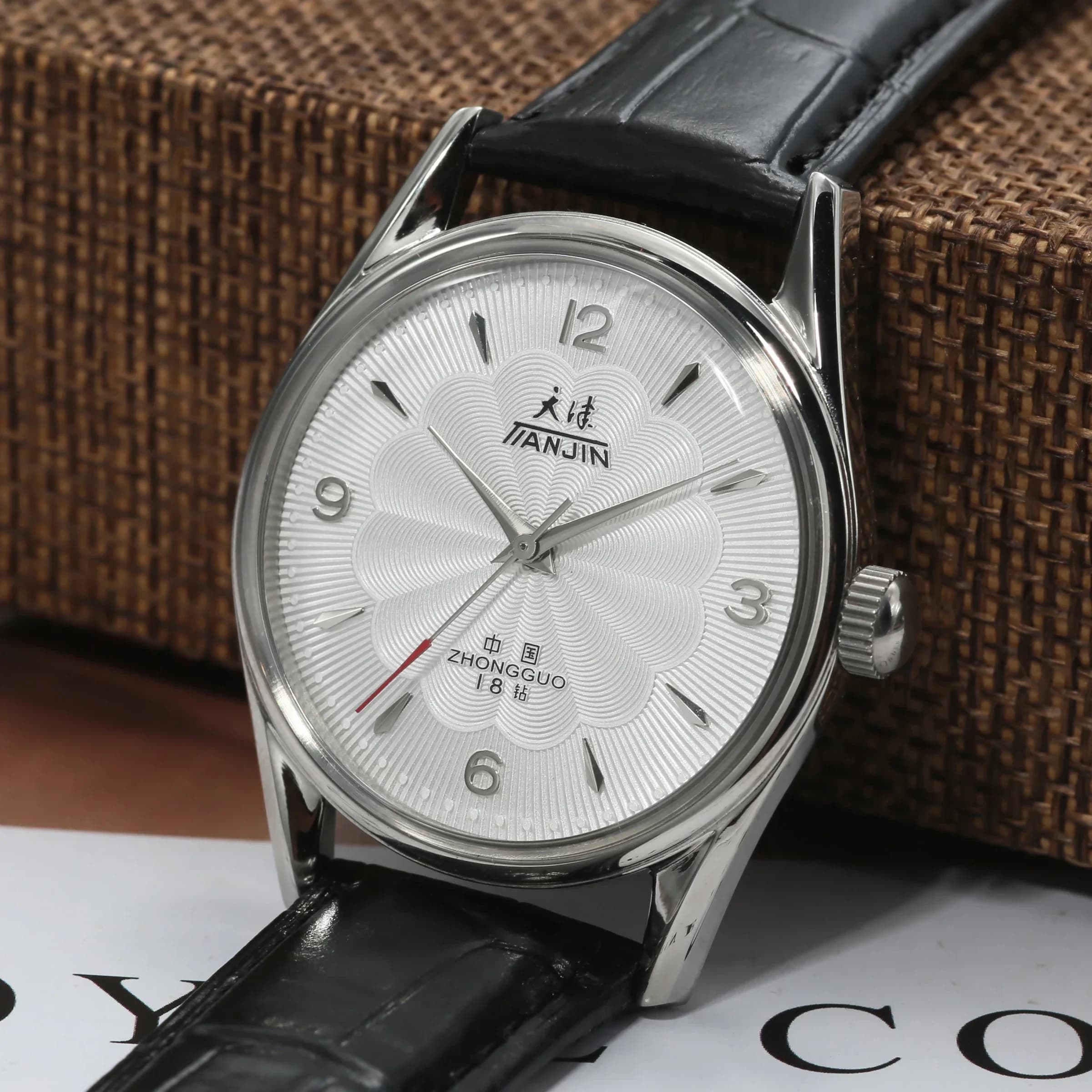 Orologio Meccanico da Uomo in Acciaio Inossidabile Tianjin - 38MM Shanghai 8120 a Carica Manuale Impermeabile