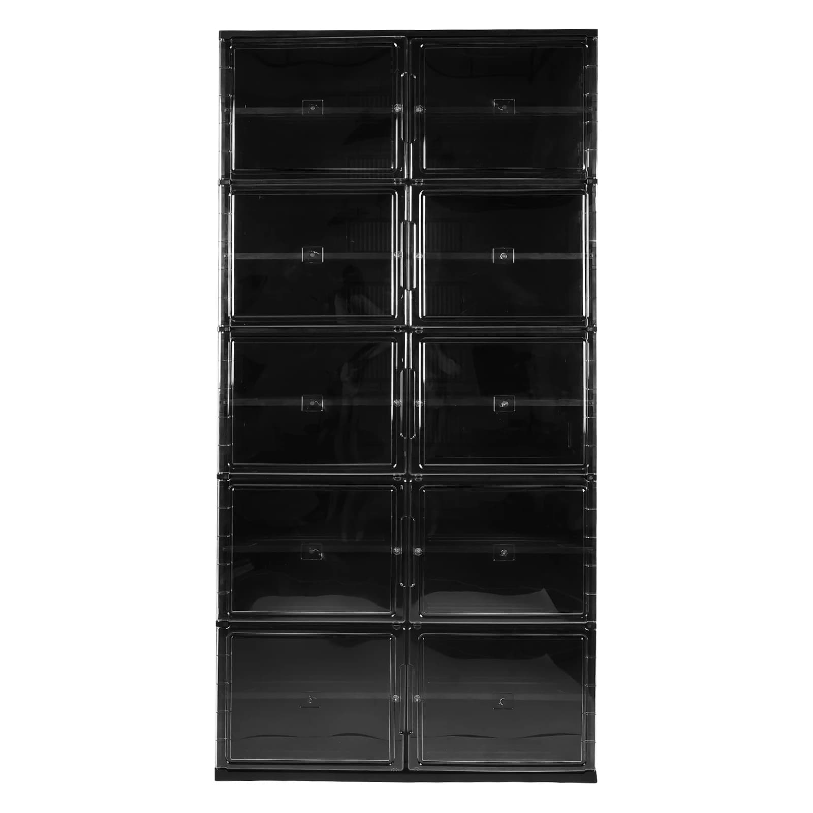 Scarpiera Pieghevole a 10 Livelli per 40 Paia con Sportello Magnetico Trasparente, Mobile Scarpiera in Plastica per Armadio e Ingresso