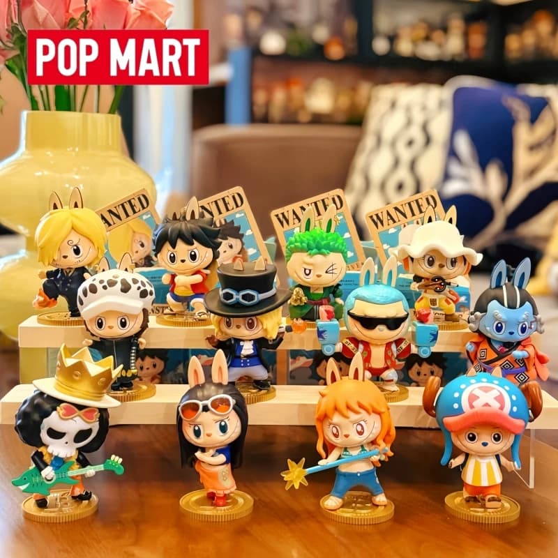 New Pop Mart Authentic Labubu × One Piece Series Anime Handmade Surprise Blind Box Collection Toy Ornament Birthday Gifts