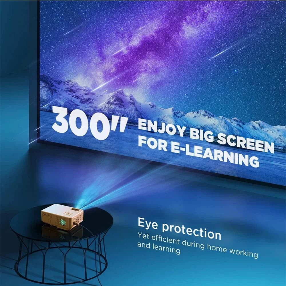 Mini Proiettore LCD per Cinema Domestico, Proiettore Portatile Smart con Wi-Fi Android, Proiettore LED HD Mini per Smartphone