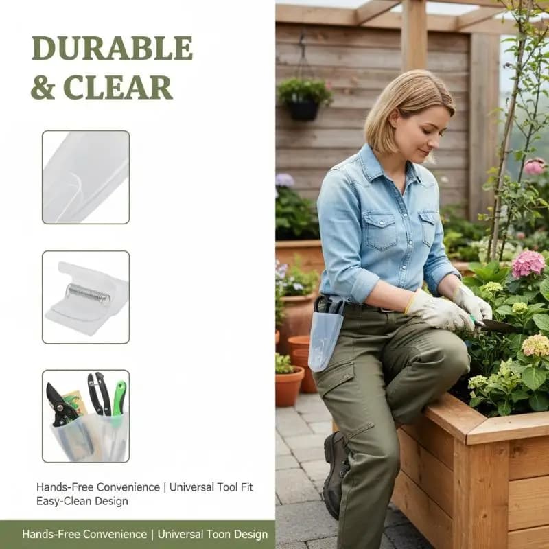 Porta Forbici da Potatura da Giardino con Cintura, 1 Pezzo, Fodero in Plastica Resistente per Attrezzi da Giardinaggio Professionali, Uso Esterno