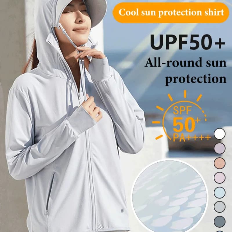 Unisex T-shirt in Ice Silk - UV Protection UPF50+, Summer Light, Removable visor, Breathable