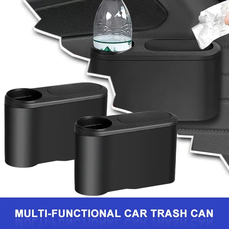 Cestino Portatile per Auto con Coperchio, Organizzatore Multifunzionale Pieghevole per Rifiuti Automobilistici