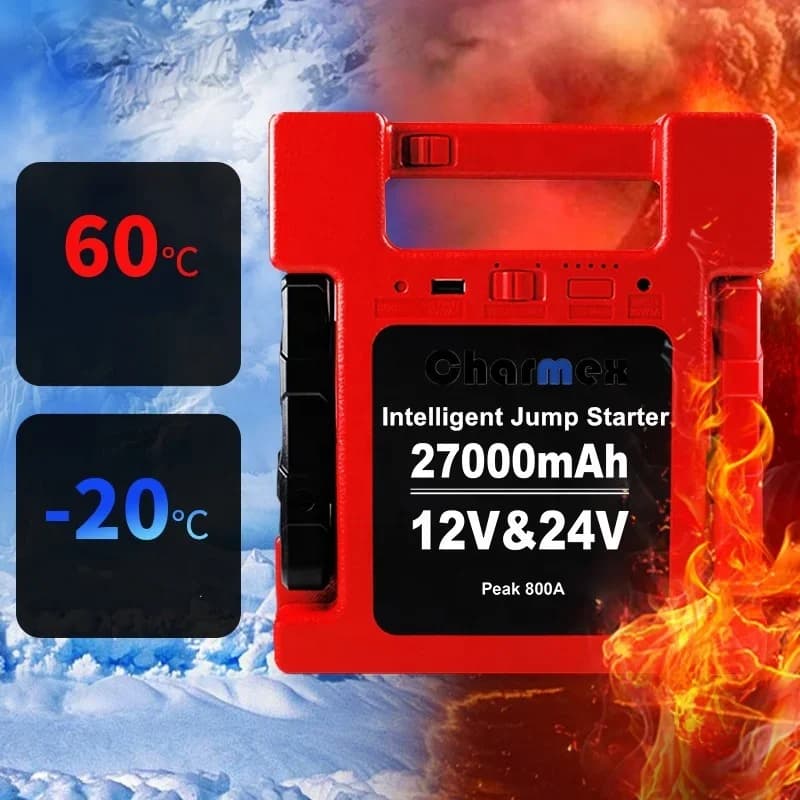 Charmex Jump Starter Professionale 12V 24V 24000mAh Booster con Power Bank Strumenti diagnostici per avviamento di emergenza