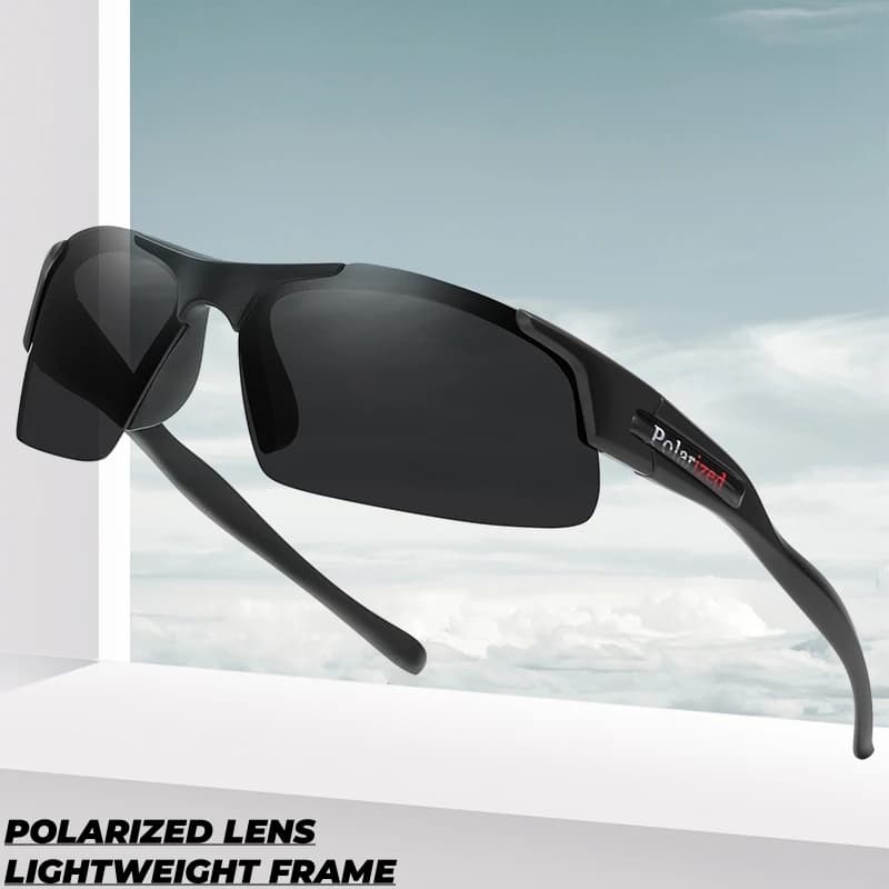 Occhiali da sole sportivi polarizzati semi-senza montatura classici Lenti multicolori da sogno per viaggi Guida Pesca Ciclismo Protezione UV Unise