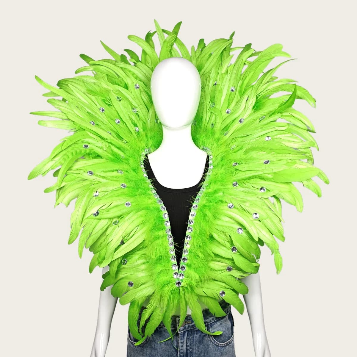 Accessori per abiti da ballo di laurea di carnevale, scialle di piume, sciarpa, trucco, performance sul palco, oggetti di scena COS, decorazione del costume di Halloween