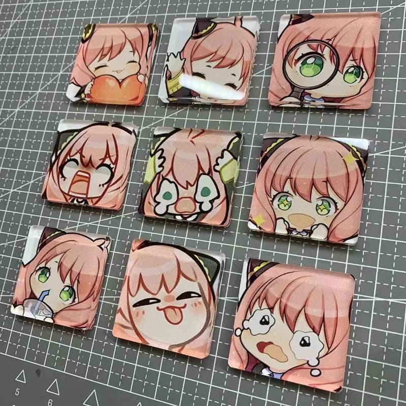 9Pcs/set Spy×Family Acrylic Fridge Magnet with Strong Magnetic Suction Creative and Cute Cartoon Decorative Supplies Gift