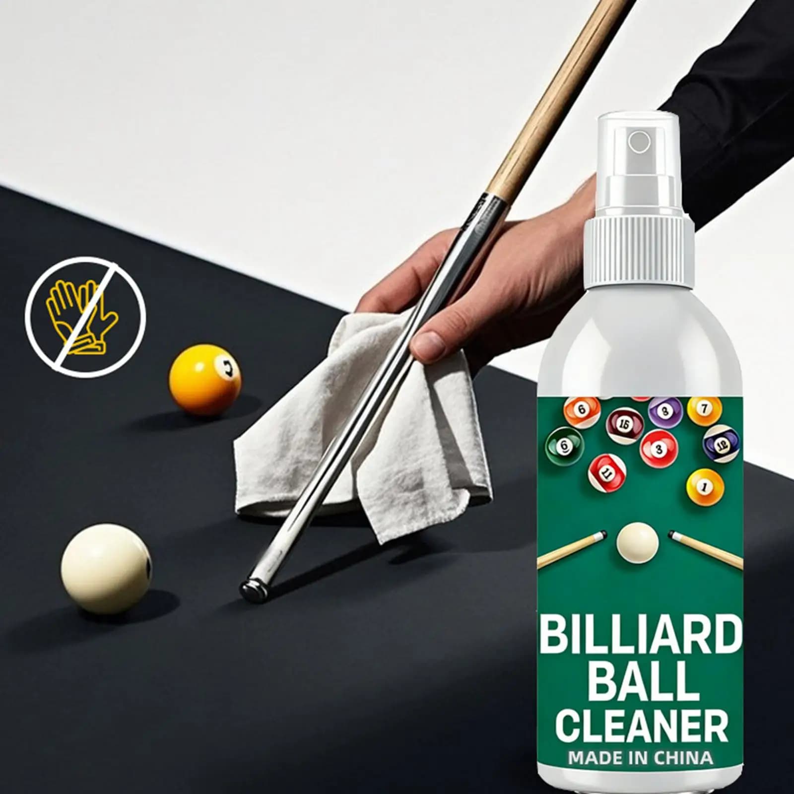 Detergente per Palle da Biliardo 100ml, Spray ad Asciugatura Rapida per Tavolo da Biliardo, Manutenzione Stecca e Accessori per Giocare a Biliardo