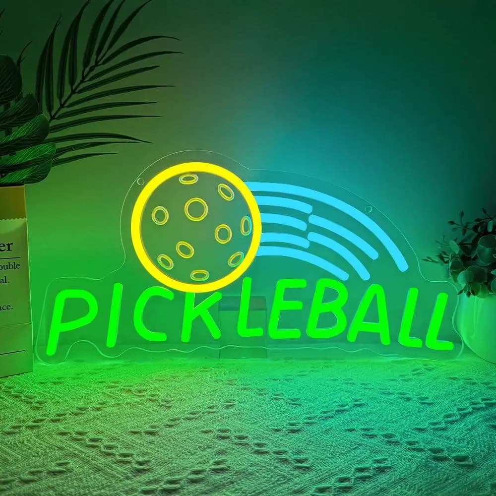 Pickleball Neon Sign USB Dimmable LED Neon Lights for Bar Bedroom Club Party Man Cave Sport Aesthetic Decor Gifts Night Light