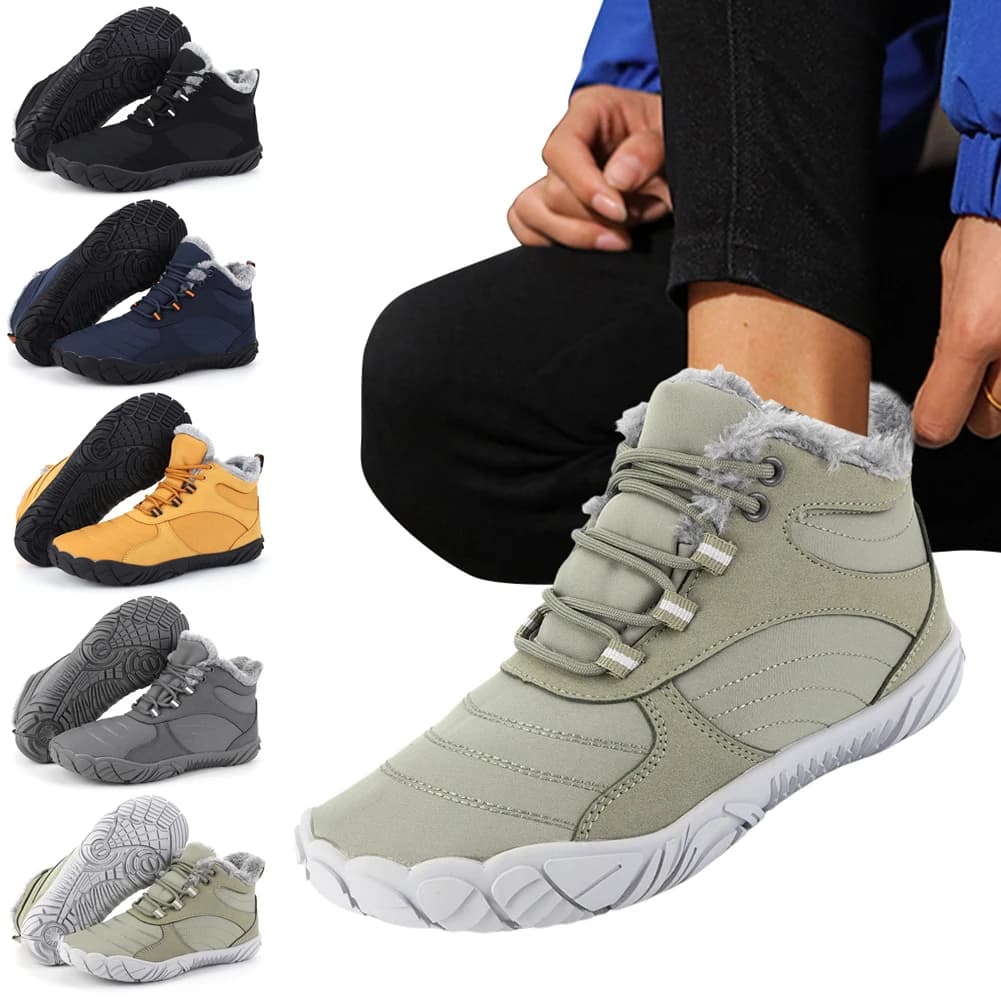 Winter Footwear Barefoot Boots Non-Slip Warm Hike Shoes Waterproof Warm Fur Lined for Women Men