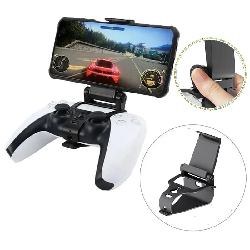 Per controller PS5 Gamepad Supporto per telefono cellulare Staffa di montaggio Smart Grip per accessori PS5 con larghezza regolabile
