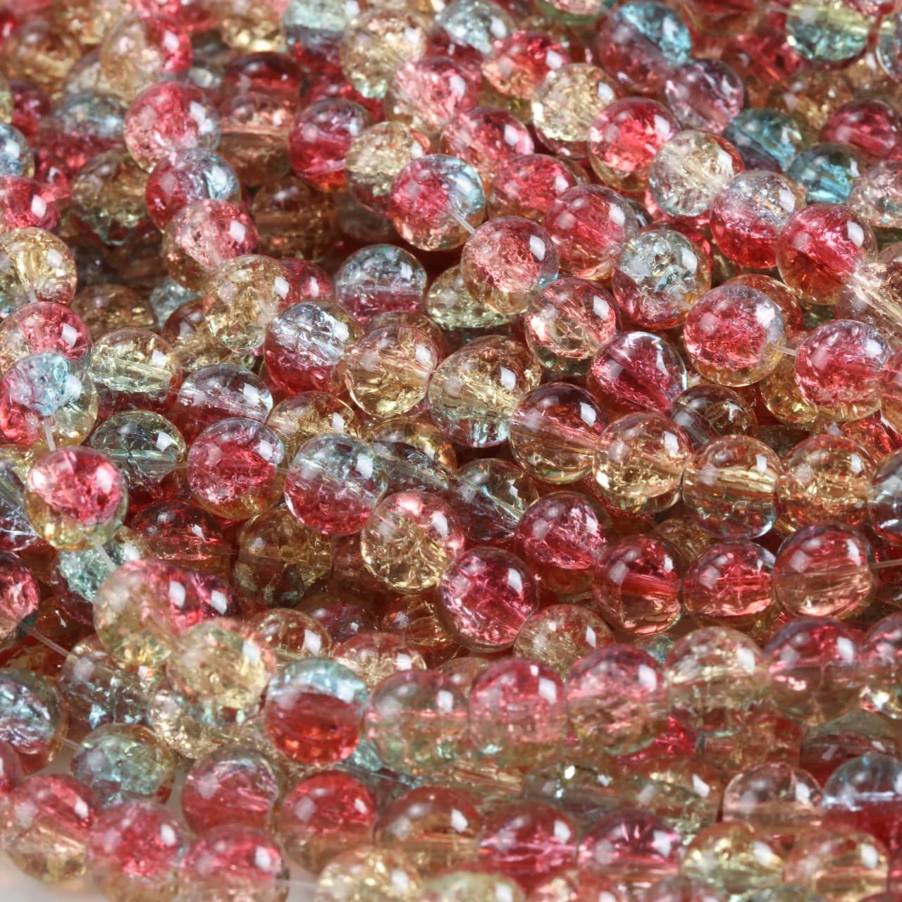 10mm Colored Glass Beads, Textured Round Pearls INS Style, DIY-Te Creative Accessories for Bracelets and Earrings