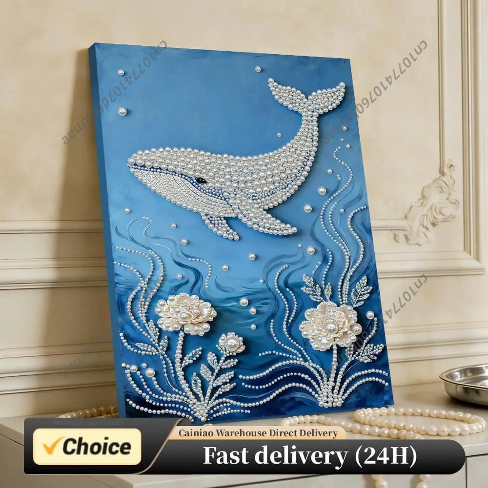 DIY Diamond Painting Kit with Pearls and Diamonds, Decorative Painting with 30x40cm Frame for Adults/Princers, Gift Idea, Home Wall Decoration