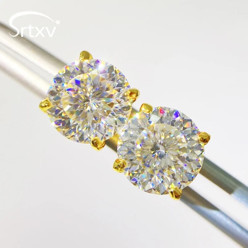 Hip Hop Reale D Colore Moissanite Orecchini con perno Per Le Donne BirdNest Taglio 925 Sterling Silver Scintillante Orecchino Regalo Di Compleanno Gioielli