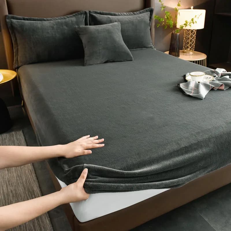 Plush Addens Bed Cover Bed Sheet Set Padded Elastic Coprimaterasso Soft Queen King Tinta Unit 150/160x200 For Free Shipping
