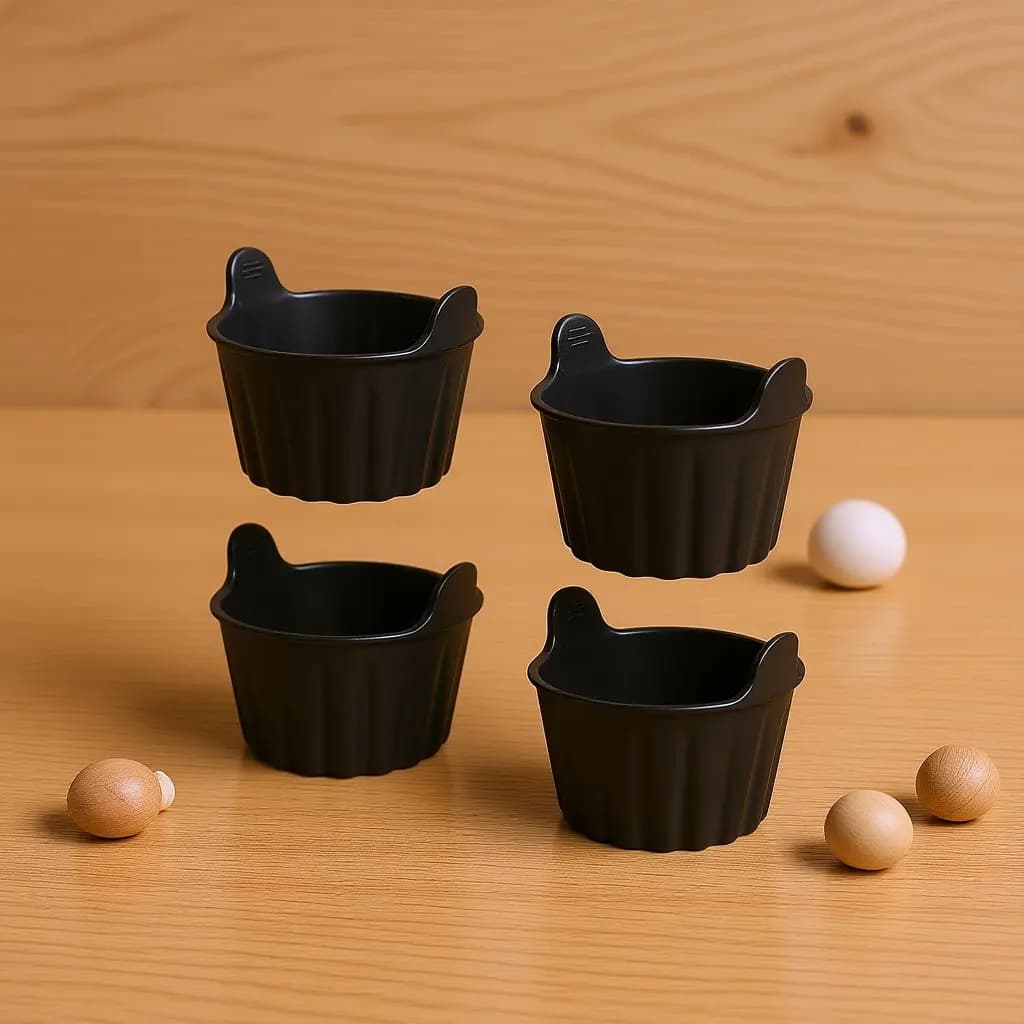 4Pcs Silicone Muffin Molds Food Grade Nonstick Air Fryer Baking Cups Heat Resistant Flexible Reusable for Cupcakes Muffins