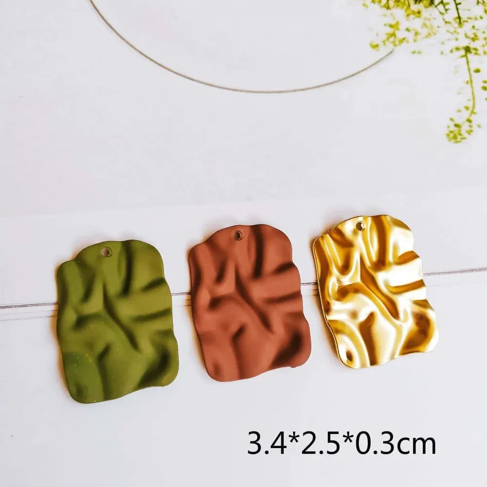 Accessori per orecchini con pendenti in metallo ondulato, orecchini, collane, materiali per la creazione di gioielli fai da te e componenti per gioielli