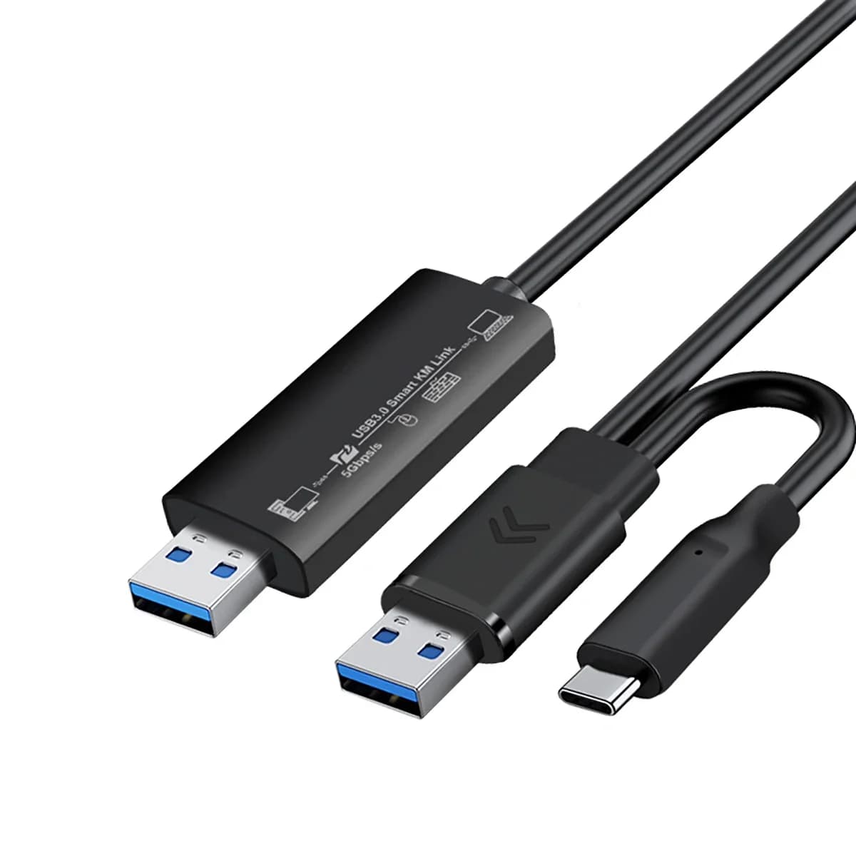 USB 2.0/3.0 + Tipo-C PC a PC Collegamento dati di sincronizzazione Mouse Tastiera Collegamento condiviso Net Ponte di trasferimento file diretto Cavo di copia PC Windows S01