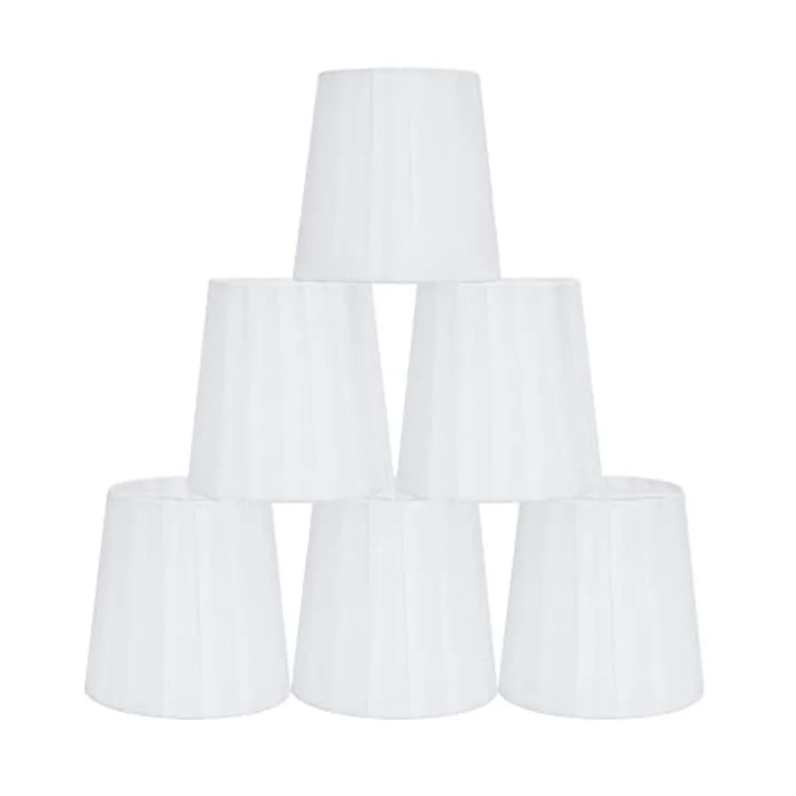 Paralume a clip MIRA per lampadario, a forma di barilotto piccolo, 5.2"×4"×H5.2", in tessuto con nastro, fatto a mano, moderno e decorativo, SOLO PER LAMPADINE A CANDLE.
