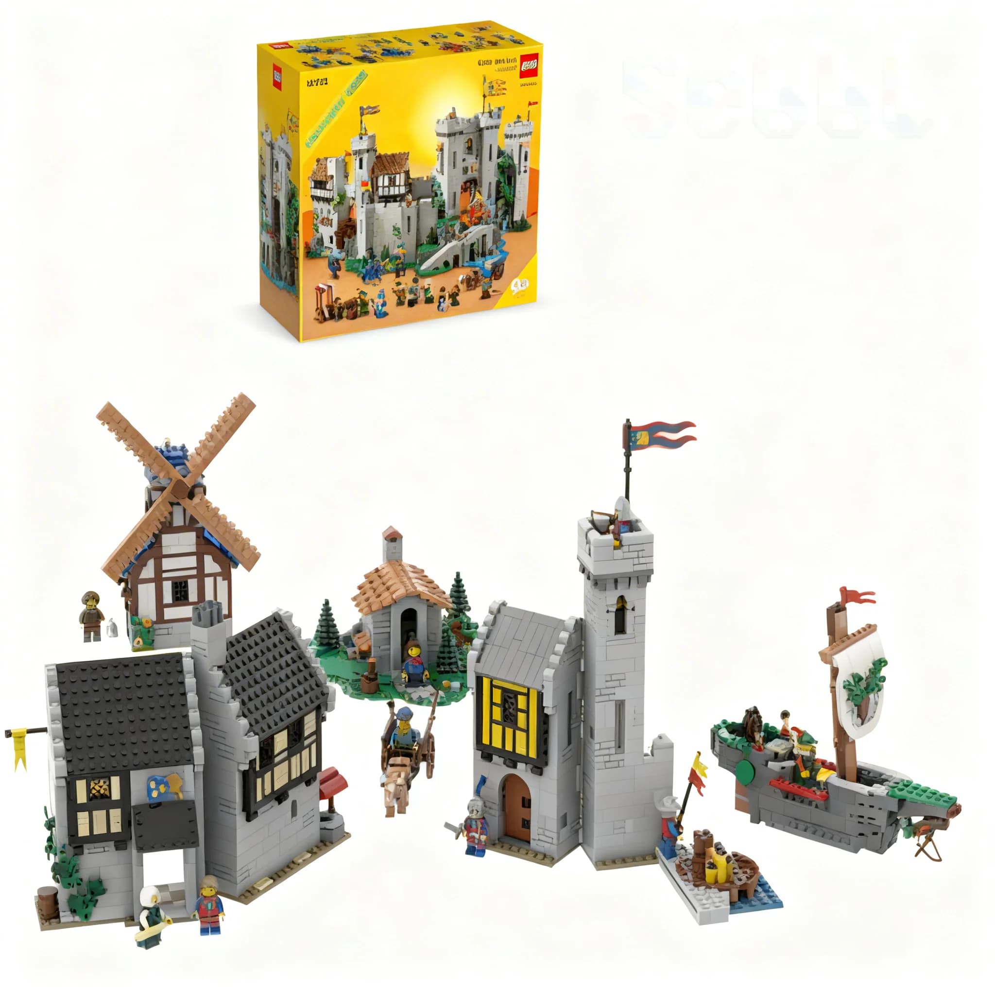 2054 Pezzi MOC Castello Medievale, Modello di Villaggio, Blocchi da Costruzione, Giocattoli Architettonici, Regalo di Natale, Educativo, Fai-da-Te, Mattoncini Creativi