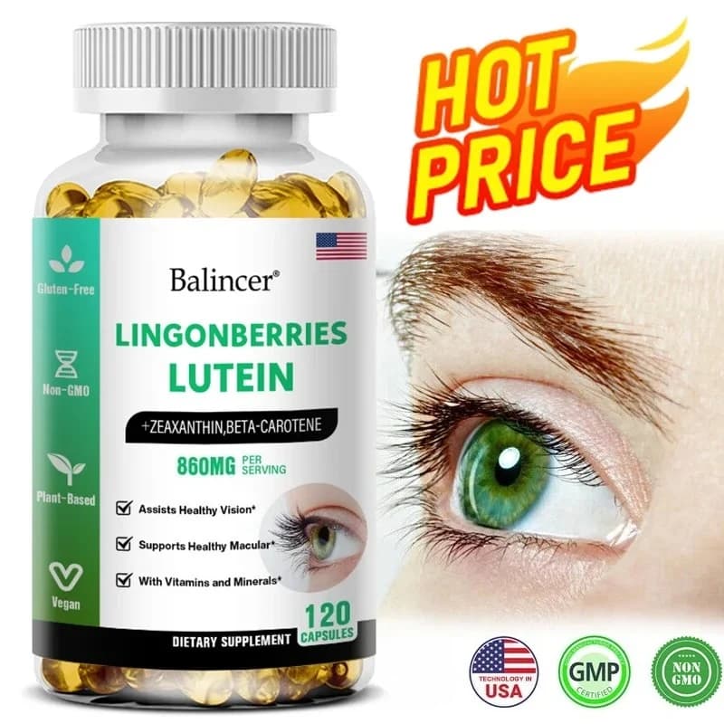 Eye supplement with lutein And vitamins A C E Zinc to promote eye health And zeaxanthin to filter blue light