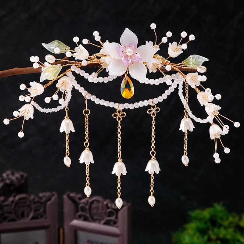 Fermaglio per capelli vintage con nappe, forcina tradizionale cinese Hanfu, accessorio per capelli per matrimoni e feste
