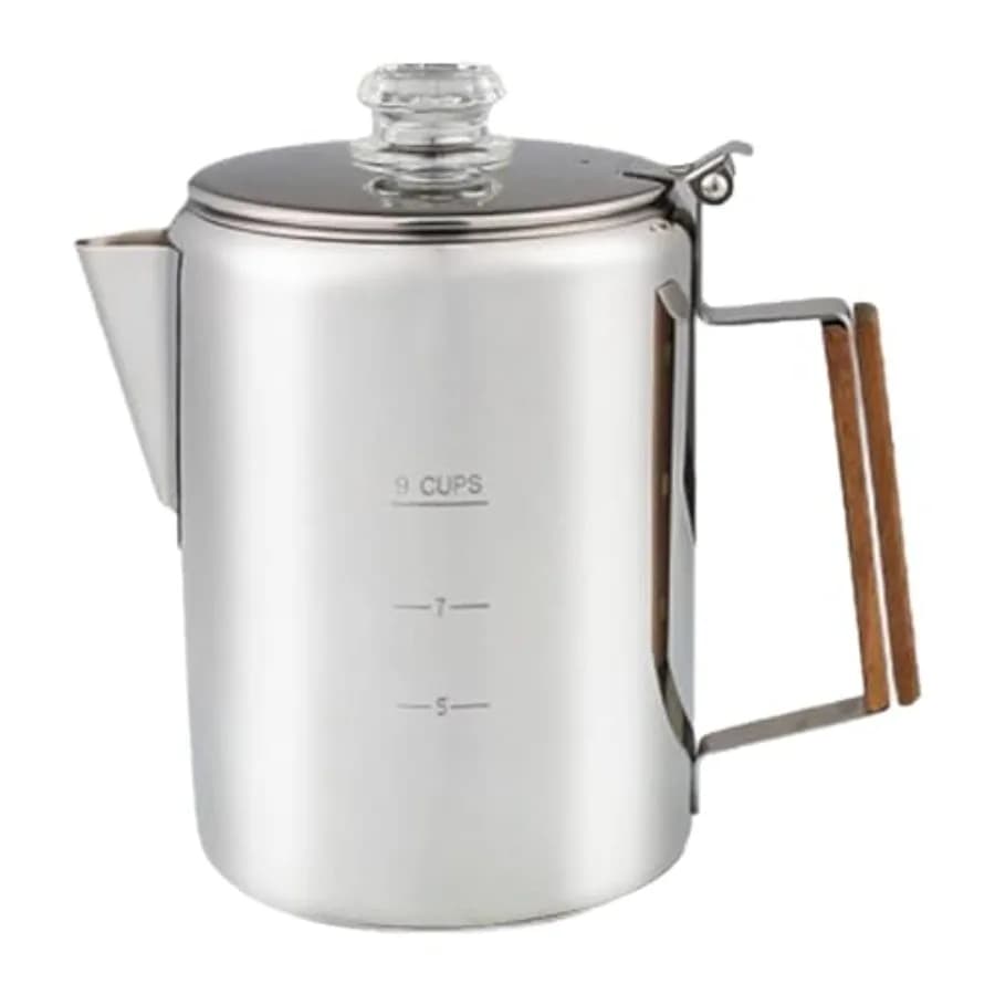 Stainless Steel Coffee Percolator for Campers Heat Retention Coffee Pots Large Capacity Coffee Maker for Camping
