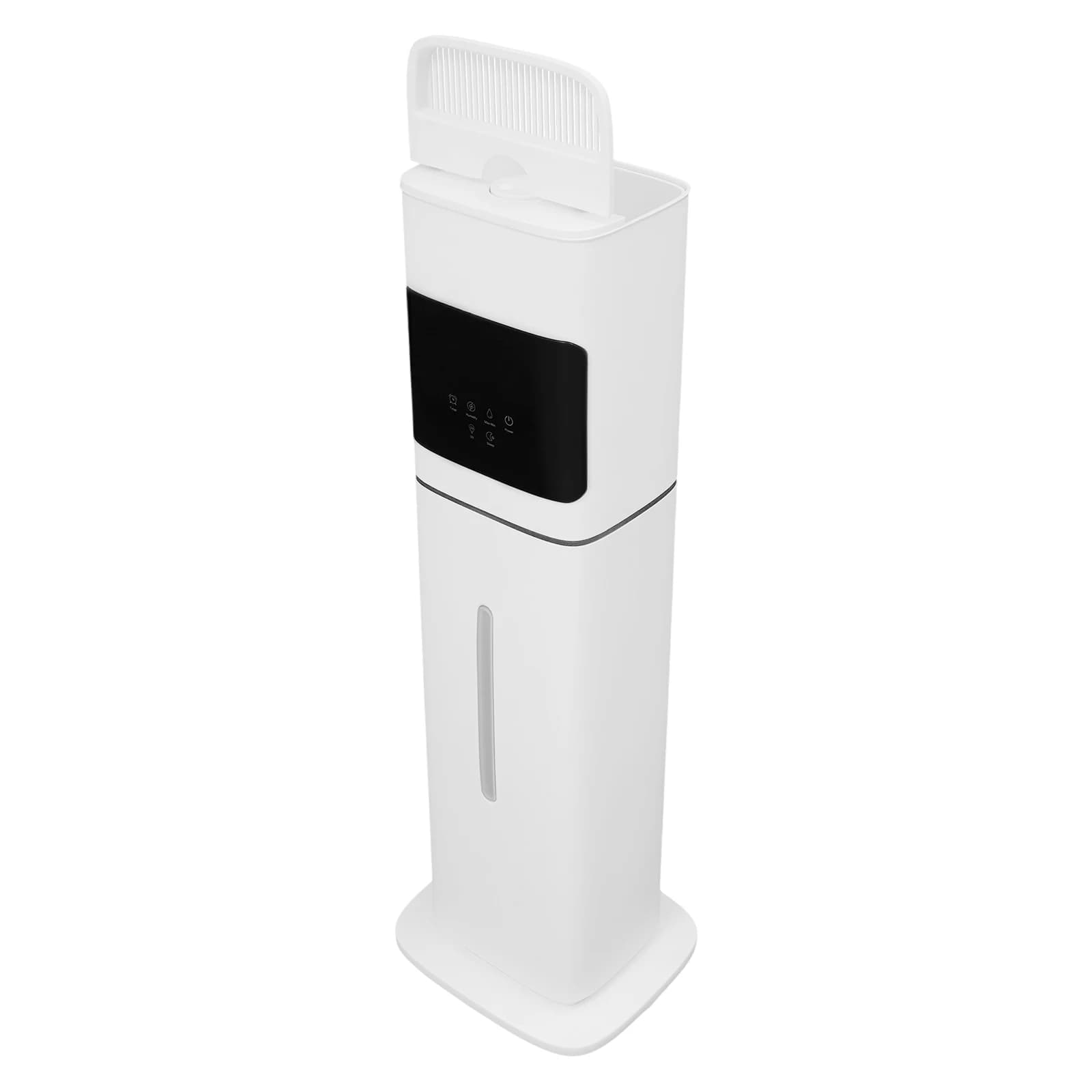 White Modern Freestanding Smart Humidifier PP Material 8L Large Capacity 100-240V US Plug 25W Low Noise 36dB 3 Adjustable Fog Levels 1-12H Timer 45-95% Humidity Range Quiet Ultrasonic Humidifier For Bedroom