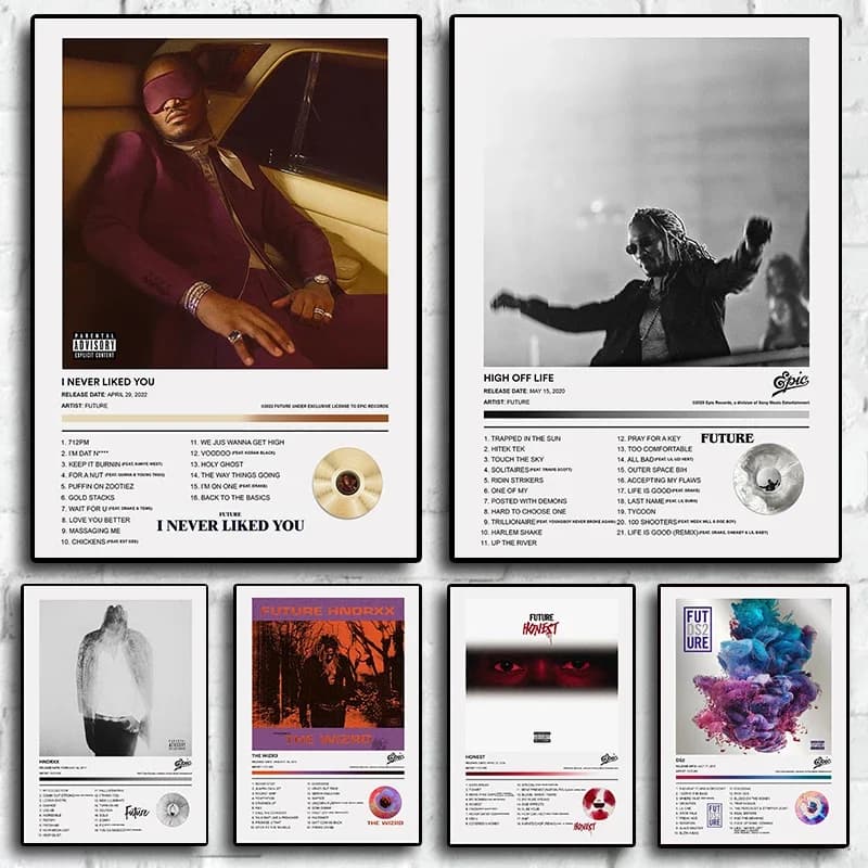Rapper Hip Hop Rock HONEST THE WIZRD Pop Rap Copertina dell'album musicale Future Poster Stampa su tela estetica Wall Art Living Room Decor