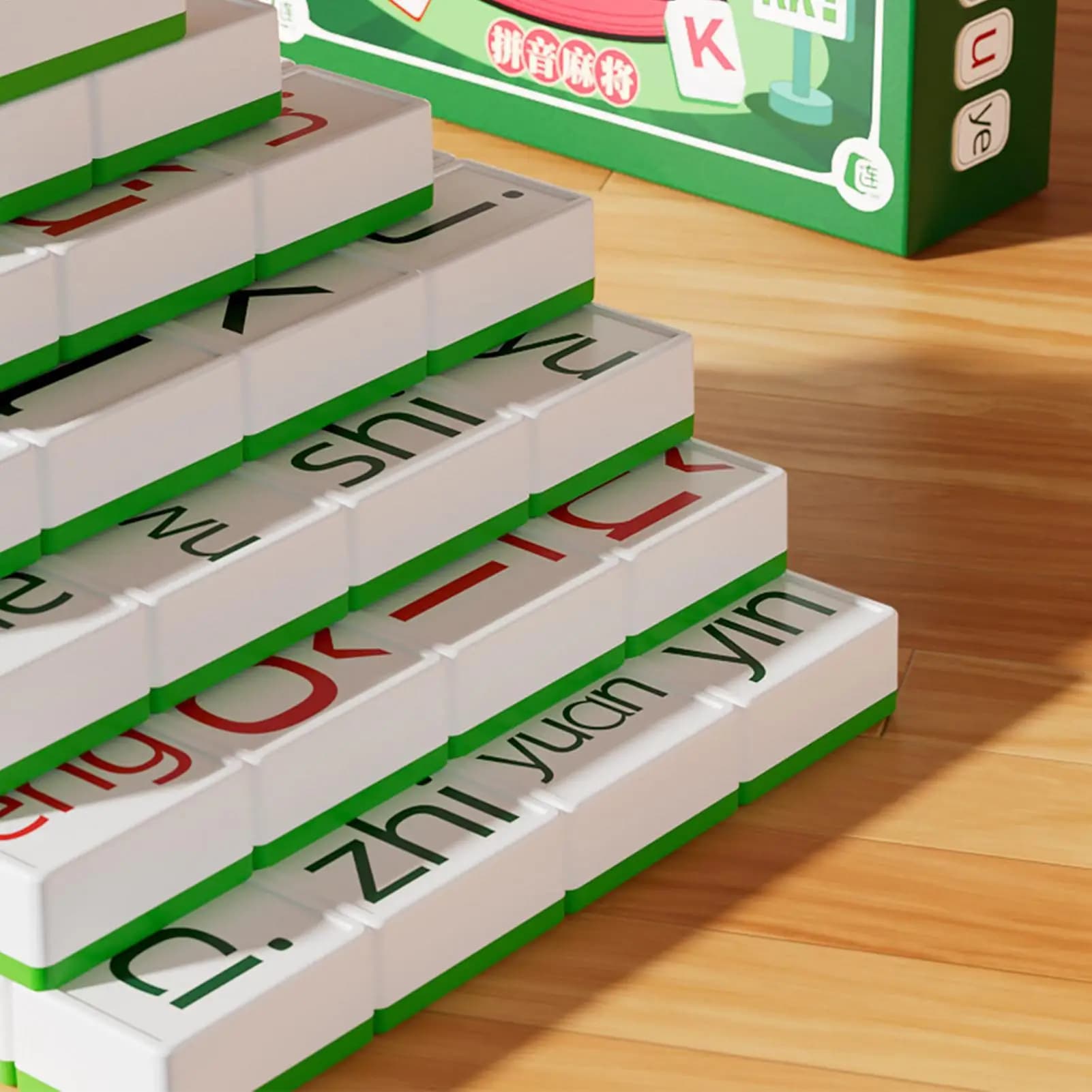 Giocattoli didattici per bambini Piastrelle cinesi Pinyin Mahjong Gioco educativo per feste per la casa, l'aula scolastica, le notti di famiglia delle ragazze dei ragazzi