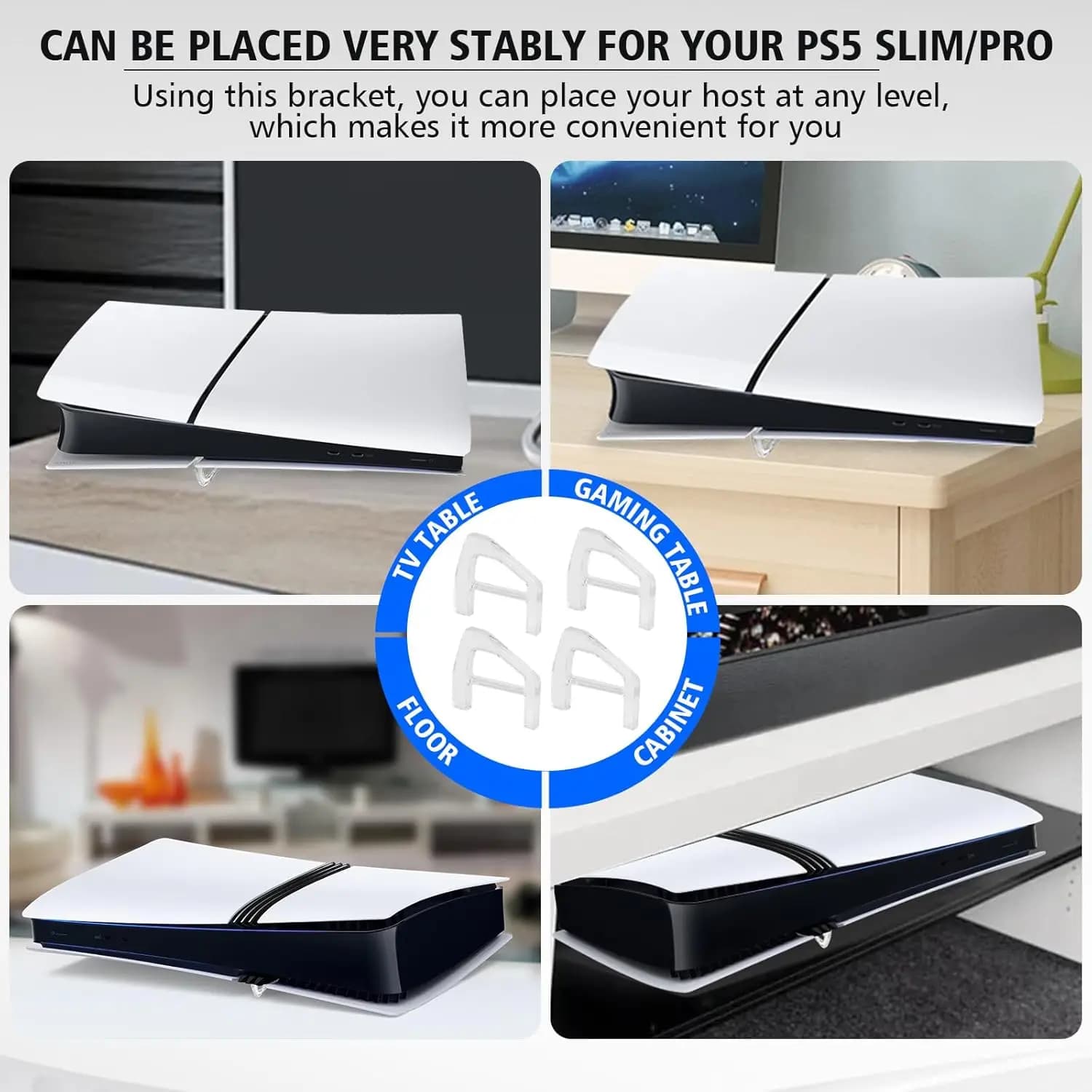 Supporto Triangolare Orizzontale con Base Antiscivolo per PS5 Slim/Pro Digital Edition, Accessorio Stabile per Console di Gioco