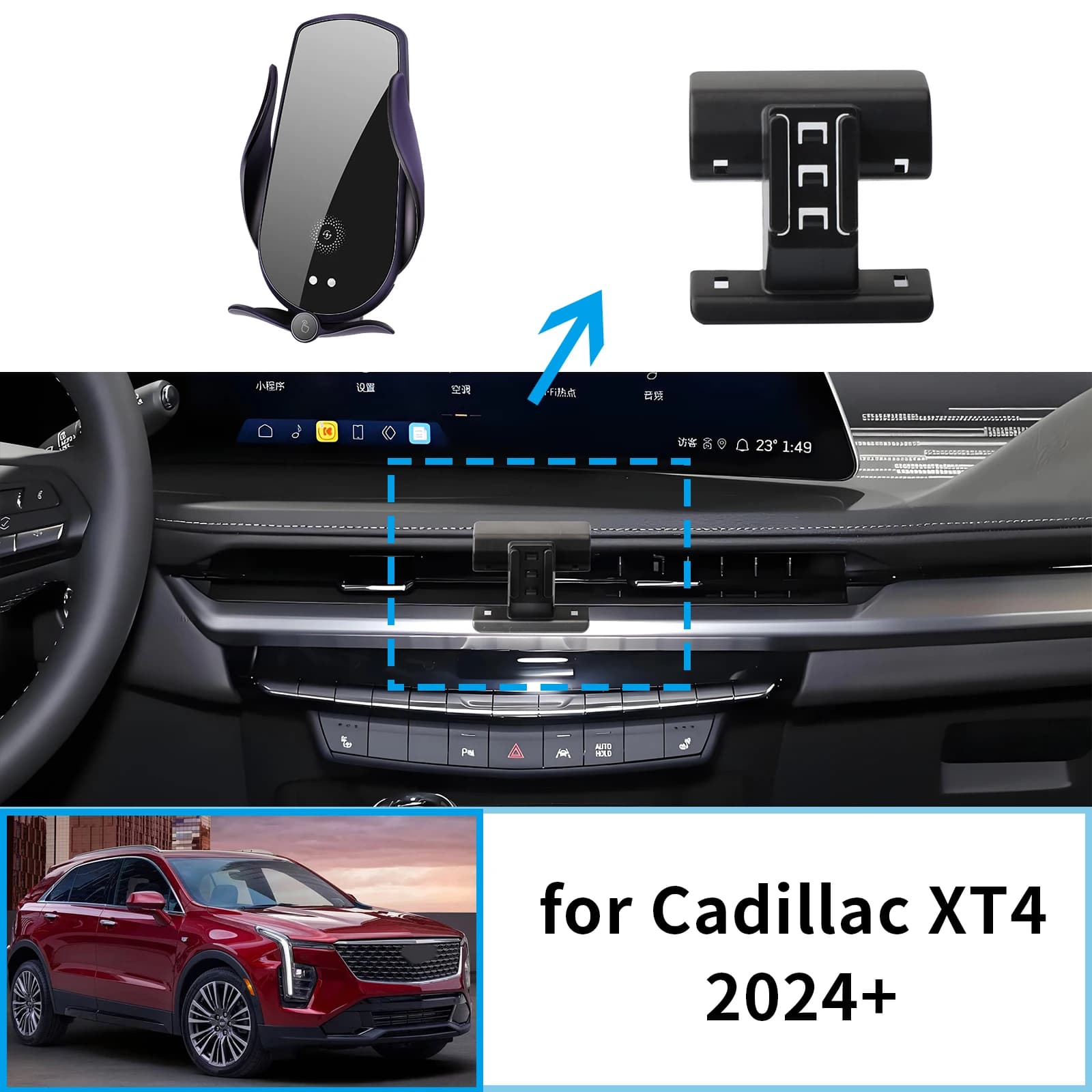 Supporto per telefono cellulare per auto per Cadillac XT4 2024 2025 2026 Staffa GPS Supporto di navigazione Accessori auto