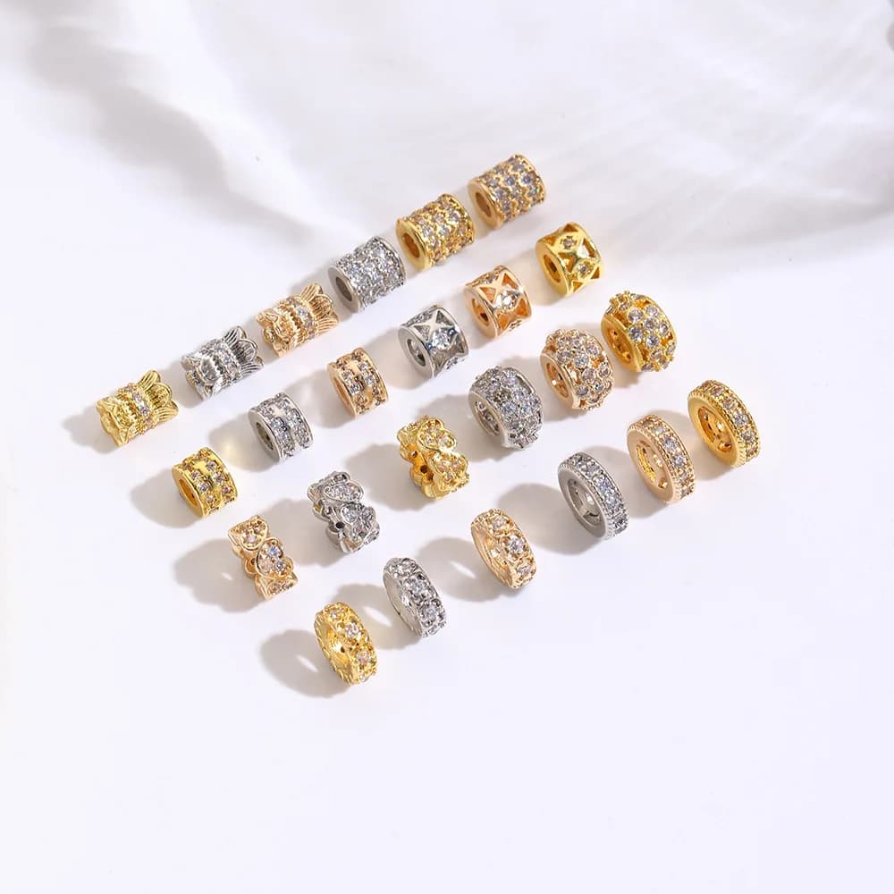 10 perline distanziatrici in rame perline sfuse fatte a mano braccialetto fai da te collana di perle di cristallo distanziatore produzione di accessori per gioielli con perline