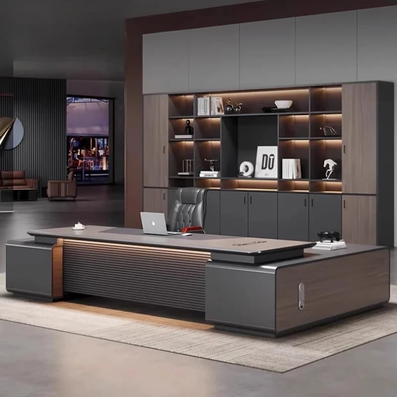 Scrivania da ufficio di lusso a forma di L Designer da lavoro Estetica Scrivania da gioco moderna Altezza regolabile Mobili per ufficio Escritorio elettrici