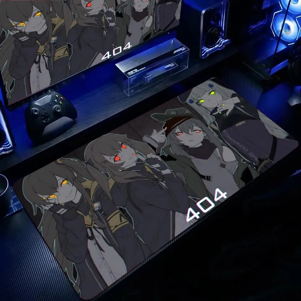 Tappetino per mouse Game Girls' Frontline 2 Exilium, tappetino per mouse da gioco di grandi dimensioni, con bordi rinforzati, tappetino per tastiera e scrivania per computer