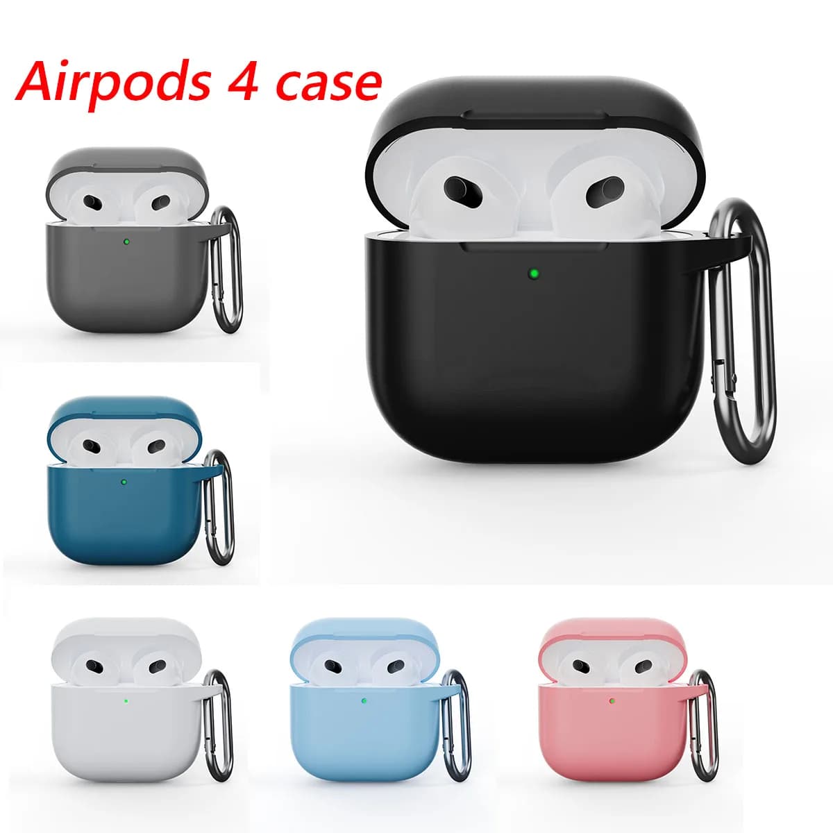 Ew For Airpods 4 (2024) Solid Color Cocchi Soft Silicone Design Anti Fall Protective Fluid Guscio Soft for Airpods 4 Cover Funda