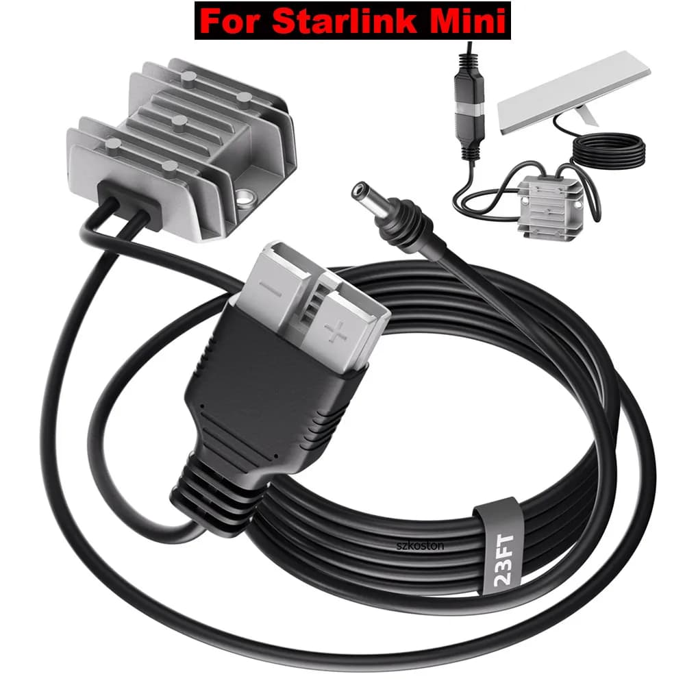 7M For Starlink Mini DC Cable 50A Anderson Connector with Step Up 12V 30V Converter Waterproof for StarLink Mini Power Cable