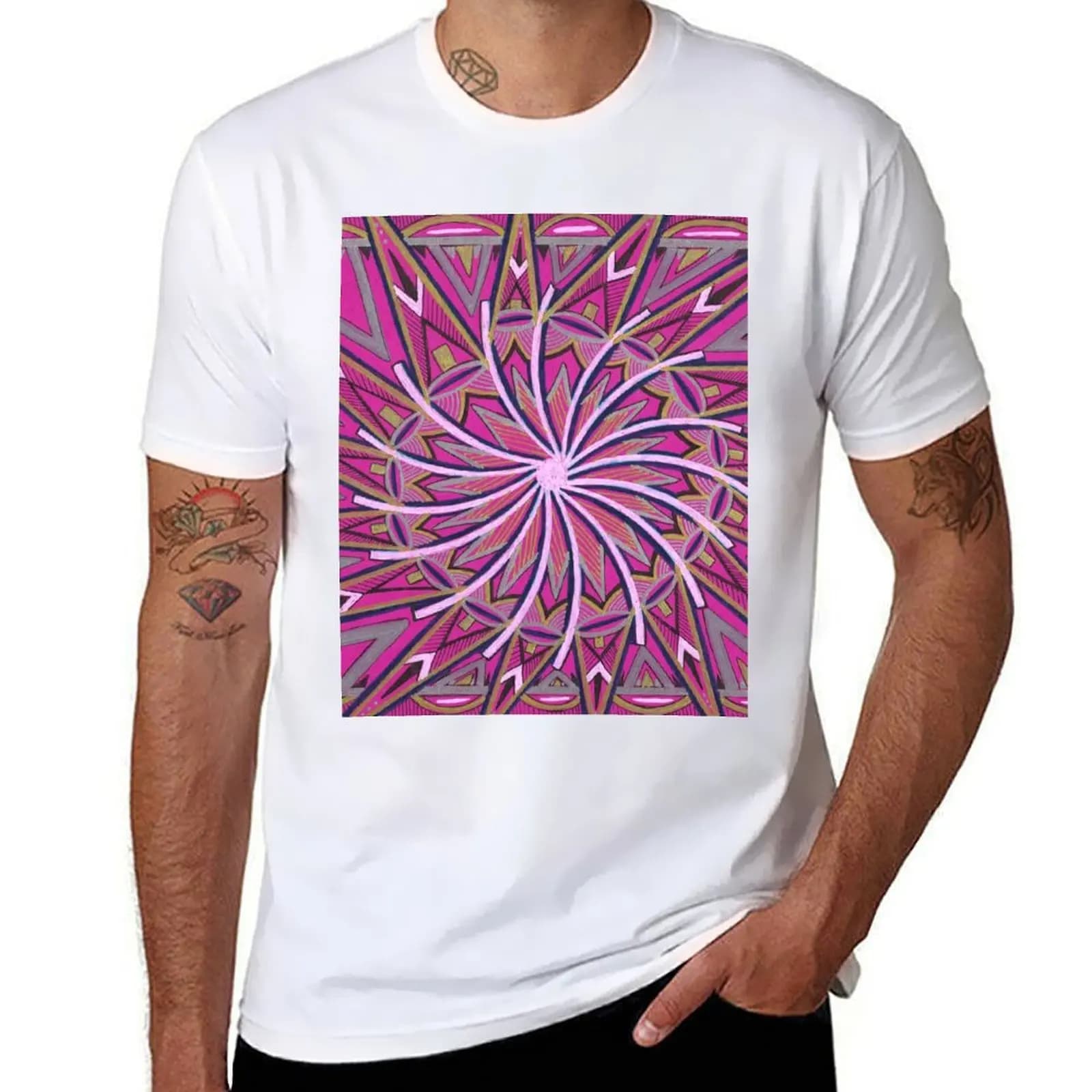 T-shirt WHEEL OF LIFE, top casual leggero a maniche corte