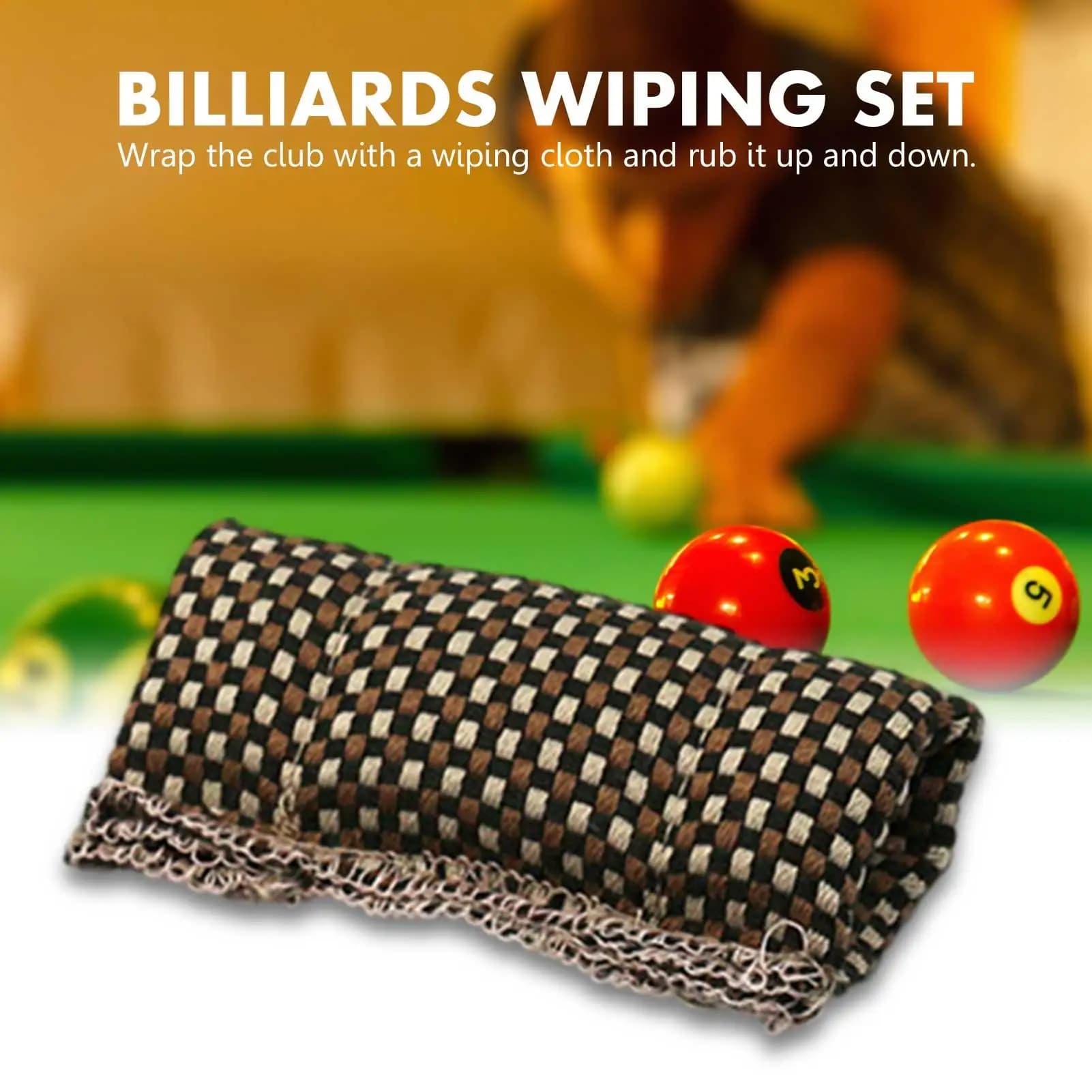 Stecca da biliardo Albero Slicker Panno per pulire Strumenti per lucidare SnookerTowel Lucidatore Stecca Pulitore per alberi Accessori da biliardo